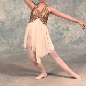 White and Gold Dance Costume